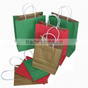 Brown kraft paper bag with logo printing (CFS,BSCI)