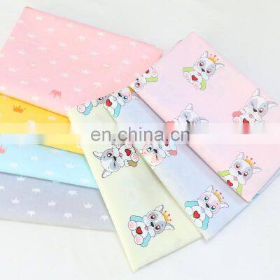 Cartoon Dog Crown Printed Fabric Newborn Bag Cotton Twill for Children Bedding Fabric photo-2