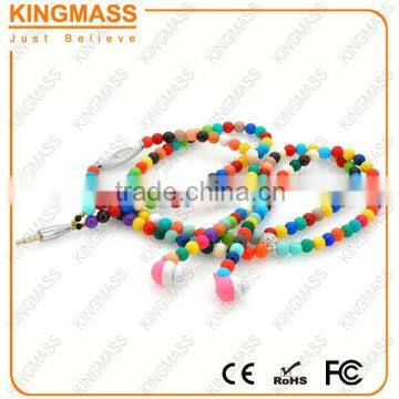 Fashion Girl Accessories Color Beads Necklace headphone