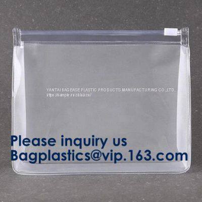Pvc Makeup Cosmetic Bag Resealable PVC Slider Zip Poly CPE Material, makeup mini clear PVC cosmetic bag