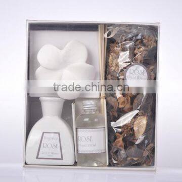 Home fragrance set /100ml add liquid, clay flower, rattan sticks, 60g dry flower sachet SA-0305