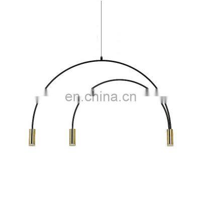 Northern Europe Simple Line Creative Personality Chandelier Postmodern Restaurant Living Room Bedroom Pendant Light