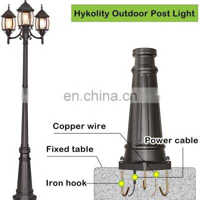 Led Outdoor Post Lighting 3-head Surface-mount Post Combination Wet Location Antique Landscape Post Lights for Homes