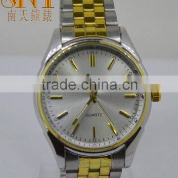 SNT silver alloy case, silver with gold stainless steel watch