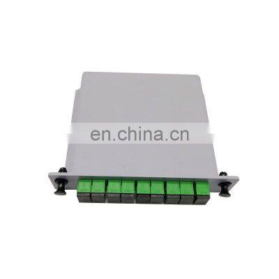 1*8 2*8 fiber optic green SC APC plug-in cassette PLC Splitter