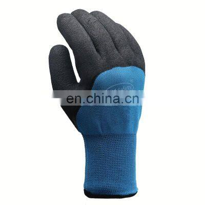 Fleece Thermal Double Lining Latex Gloves 3/4 Coated Freezer Work Gloves Cold Resistant Mitts Outdoor Winter Glove -30C