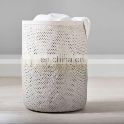 Hot Sale Rustic Woven Bamboo Storage Basket European Style Wholesale Handwoven Laundry Basket Made in Vietnam