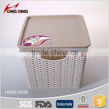 simple design pp plastic household storage basket with lid