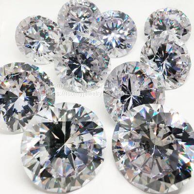 Loose Gemstone Big Size White Round cz Stone Cubic Zirconia 3A Loose CZ for Jewelry Making photo-4