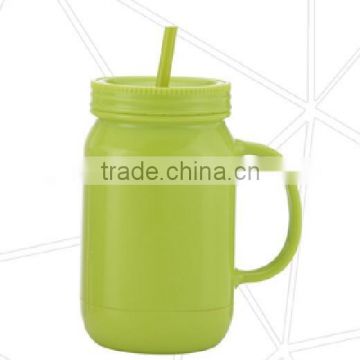 16OZ Plastic mason jar tumbler mug with handle and straw and lid                        
                                                Quality Choice