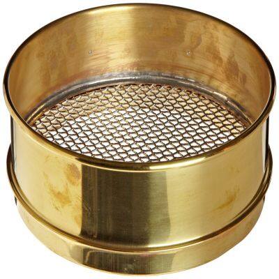 Brass Woven Wire Sieves 316L Steel Grade Plain Weave 20-200 Mesh 15cm/35cm Diameter Industrial Grading Sieves