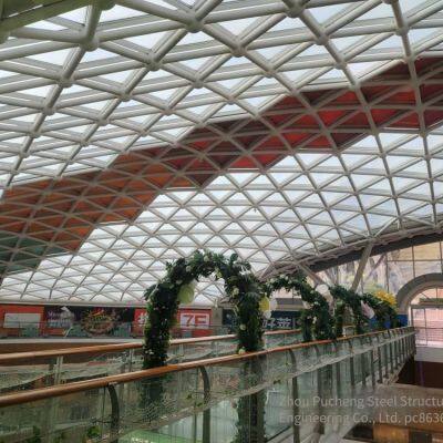 Декоративная стальная сетка из нержавеющей стали 304# с сферической структурой, стеклянная крыша для вестибюля выставочного зала, стеклянная крыша для больницы, торгового центра и атриума Wanda