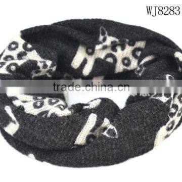 New Arrival Fashion Cute Cat Printed Circle Loop Style Autumn Winter Baby Kids Scarf photo-3
