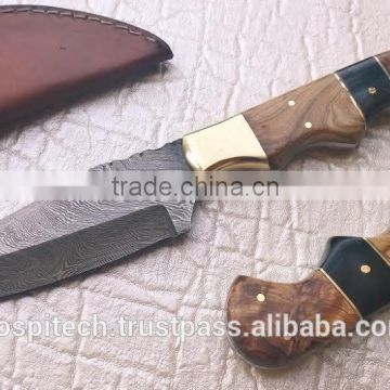 Damascus steel Fixed blade and Full tang Hunting knife