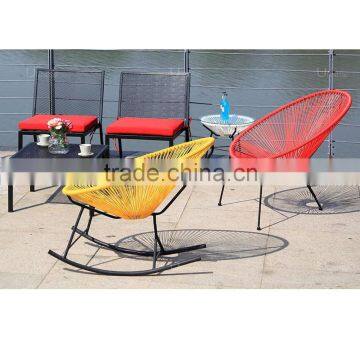 Modern Design Oversize Moon Chair Outdoor Rattan Wicker Garden Rocking Chair photo-4