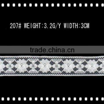 High quality nylon cotton jacquard lace