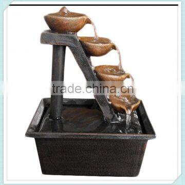 Resin four tier outdoor water fountain for home decoration