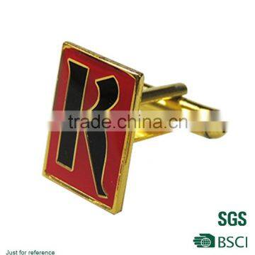 2016 cuff button promotion gold plated custom enamel cuff links