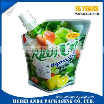 Custom Juice Drink Plastic Spout Bag/ Liquid Packaging Stand up Spout Pouch