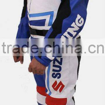 Suzuki Motorcycle Racing Suit Leather Suit 2 Pc