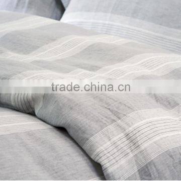 2015 Newest 100% linen gray stripe bedding set for home /hotel