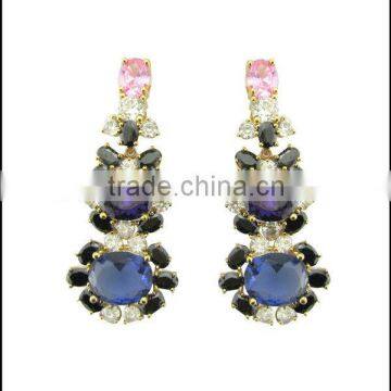 Silver Earrings with CZ, Silver Jewelry wholesale