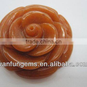 Natural Semi-precious Jewelry Stone Hand Carved Rose Flower For Ring photo-5
