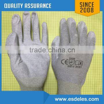 Competitive price antistatic pu fingertips carbon gloves