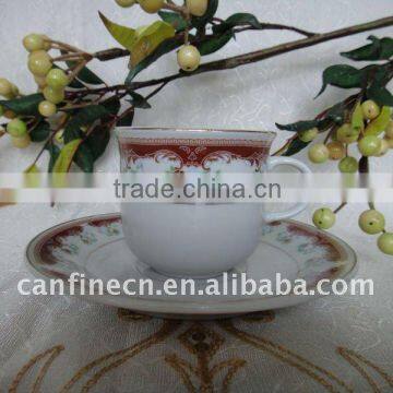 220cc cup and saucer with gold rim