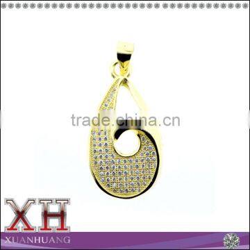 Yelow Gold Plating Micro Pave Sterling Silver CZ Pendant