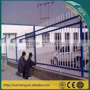 2015 design Guangzhou factory free sample steel palisade metal fence/pvc iron palisade garden fence