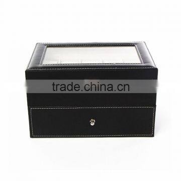 10 Slot Black Leather Plastic Box Wrist Watch Display Box photo-3