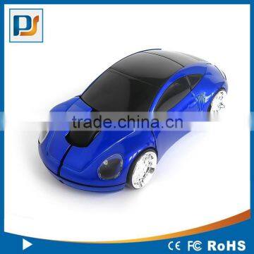 Hottest gift and promotion 2.4G wireless car mouse Customized logo Wireless Computer Car Shape Mouse With Blue Headlights