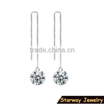 >Best selling Women's Crystal Chain Dangle Earrings promotion earrings/