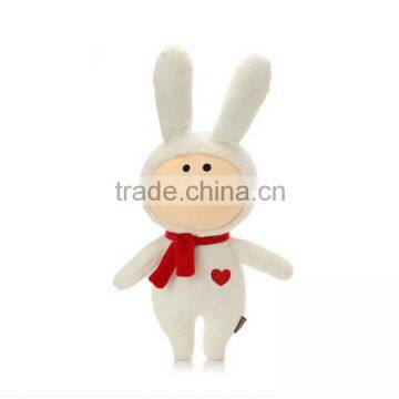 Soft Plush Animal Rabbit Doll Toy With Red Scarf