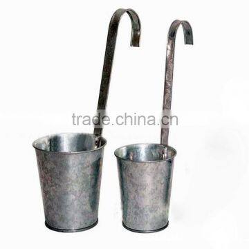 Single Handle Metal Balcony Flower Pot