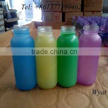 wholesale colored glass sports water bottle 10oz 300ml