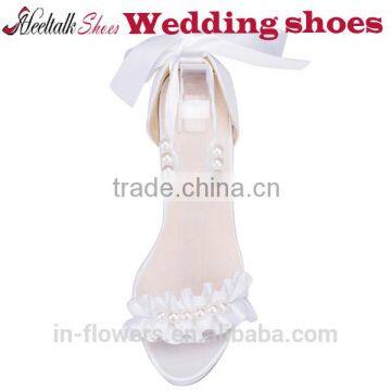 OEM Wholesale White Wedding Shoes Ladies Heels Size 34-41 Small Order photo-4