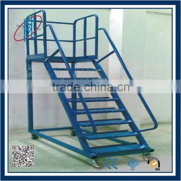 Warehouse and Supermarket step Ladder trolley with wheels