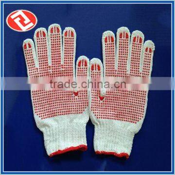 Hot Selling 3 Yarns Safety Rubber Coated Cotton Glove