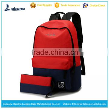 Durable travel canvas 2 pcs set backpack for teens