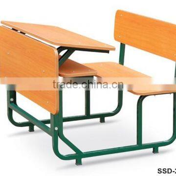 School Furniture & School Equipment Classroom Wooden Double Student Chair and Desk