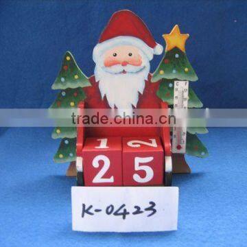 wooden thermometer deco, santa design