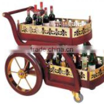 classical style hotel or restaurant wine beer food hand luxury wood trolley