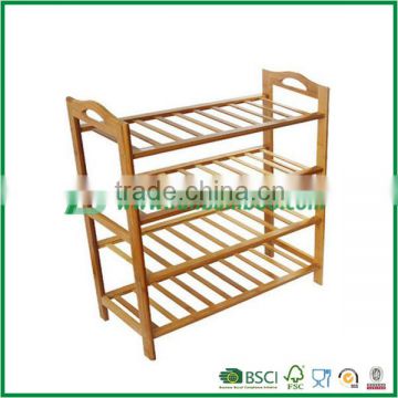 simple bamboo shoe rack with 4 layer