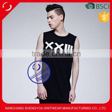 Custom Made Polyeater Cotton Mens Front & Back Printed Tank Top