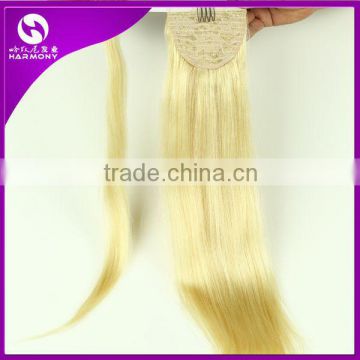 Quality blonde remy human hair drawstring ponytail/ wrap around ponytail hair extensions / hair accessories ponytail hair pieces                        
                                                Quality Choice