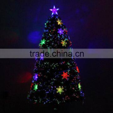 6ft wholesale fiber optical tree with LED arylic snowflakes