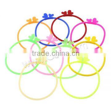 22x15x2mm 3mm Mixed Colors Heart Silicone Jewelry Bracelets