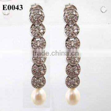 fancy fashion pearl earrings designs for girls